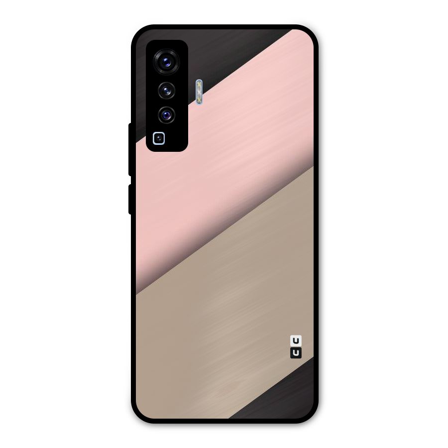 Pink Diagonal Metal Back Case for Vivo X50