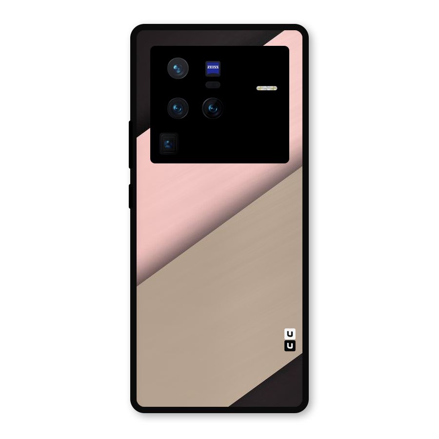 Pink Diagonal Metal Back Case for Vivo X80 Pro
