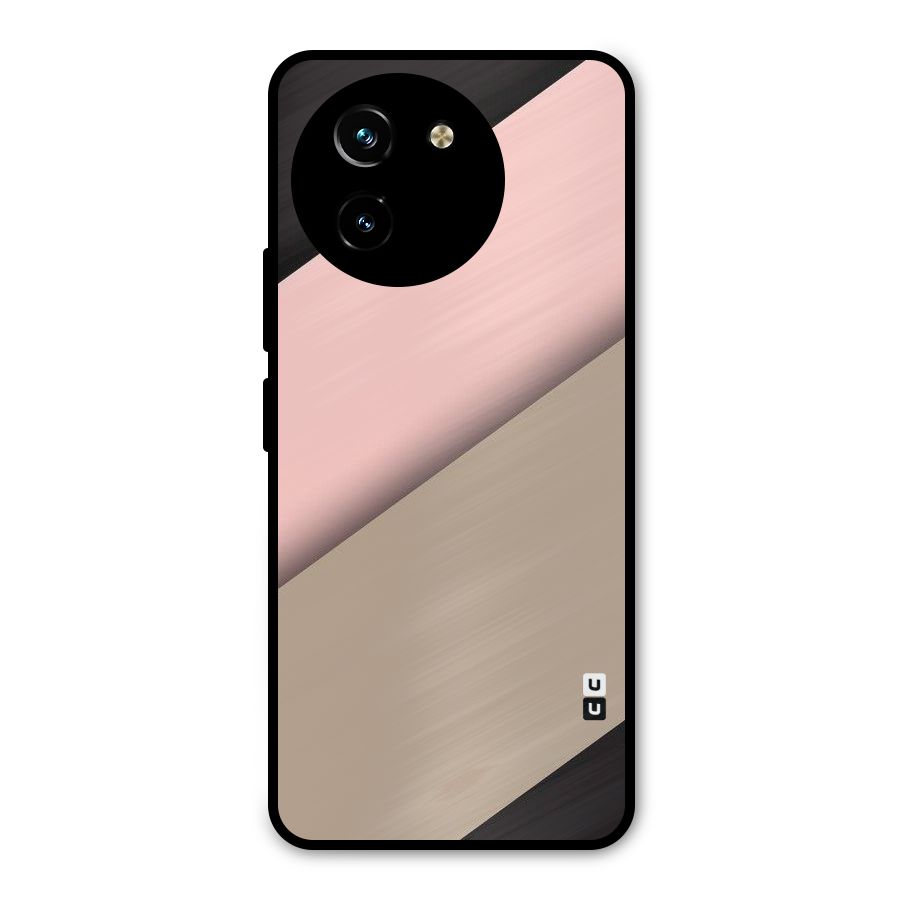 Pink Diagonal Metal Back Case for Vivo Y200i