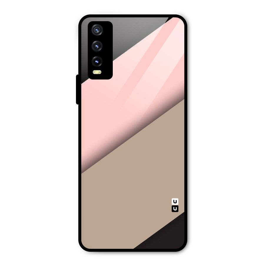 Pink Diagonal Metal Back Case for Vivo Y20 2021