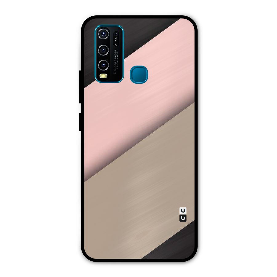 Pink Diagonal Metal Back Case for Vivo Y50