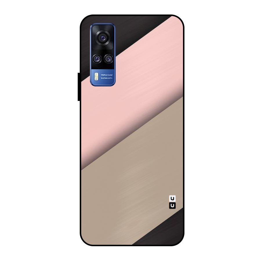 Pink Diagonal Metal Back Case for Vivo Y51