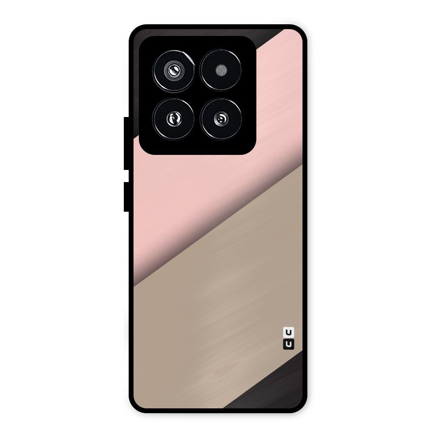 Pink Diagonal Metal Back Case for Xiaomi 14 Pro