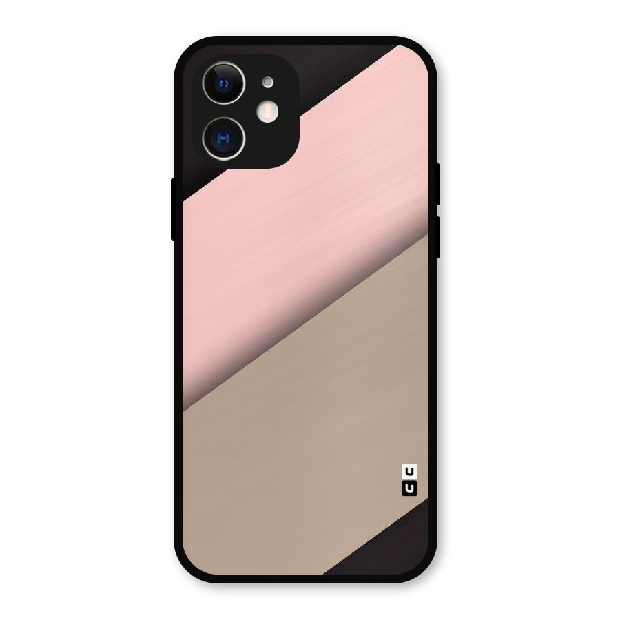 Pink Diagonal Metal Back Case for iPhone 12