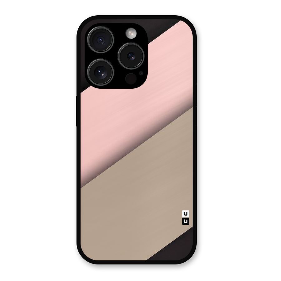 Pink Diagonal Metal Back Case for iPhone 15 Pro