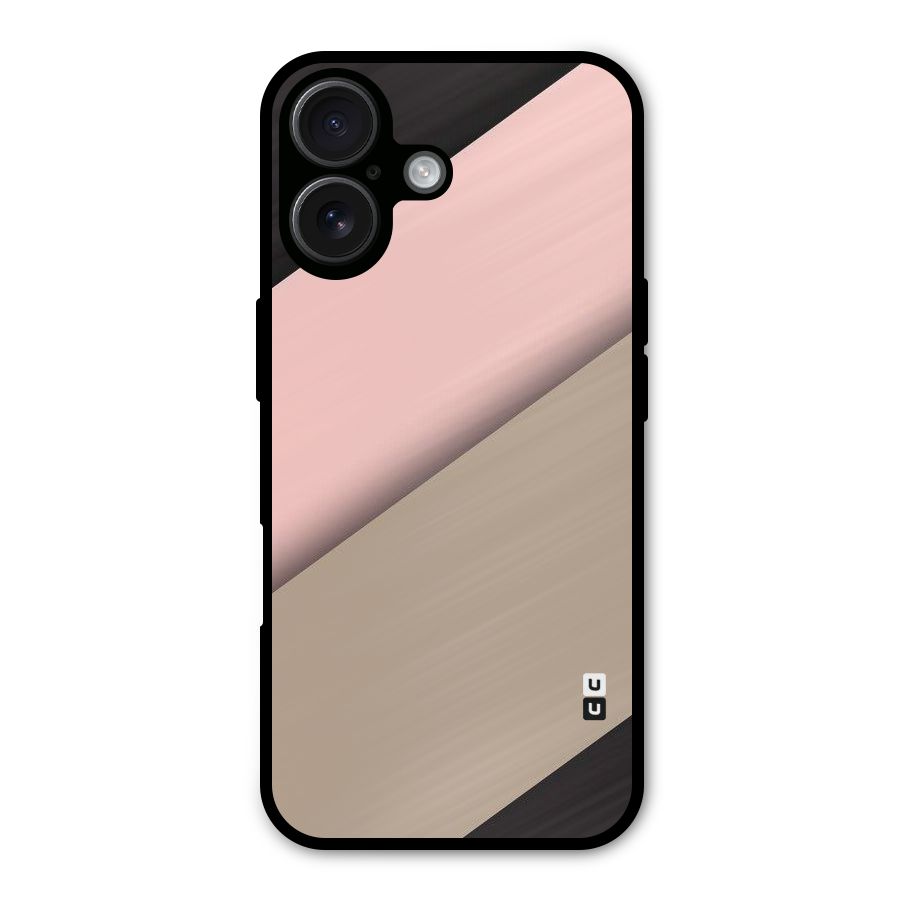 Pink Diagonal Metal Back Case for iPhone 16