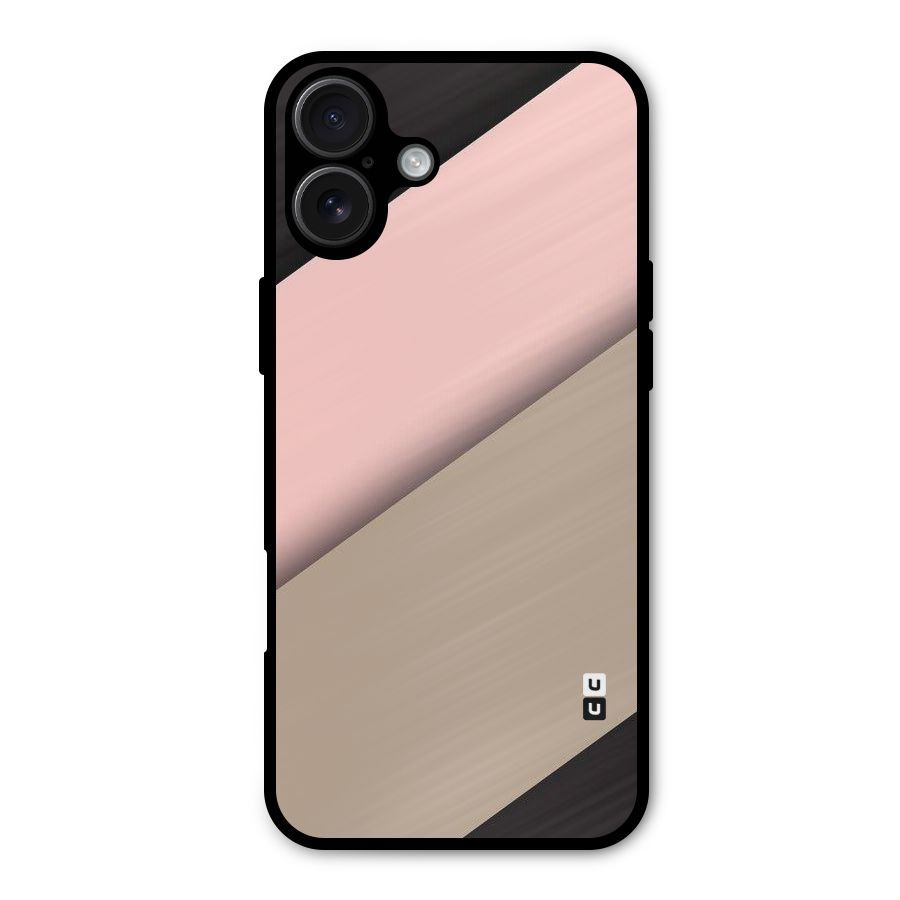 Pink Diagonal Metal Back Case for iPhone 16 Plus
