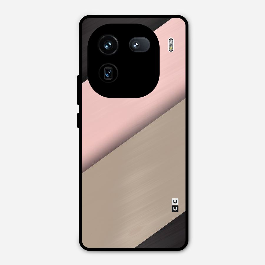 Pink Diagonal Metal Back Case for iQOO 12