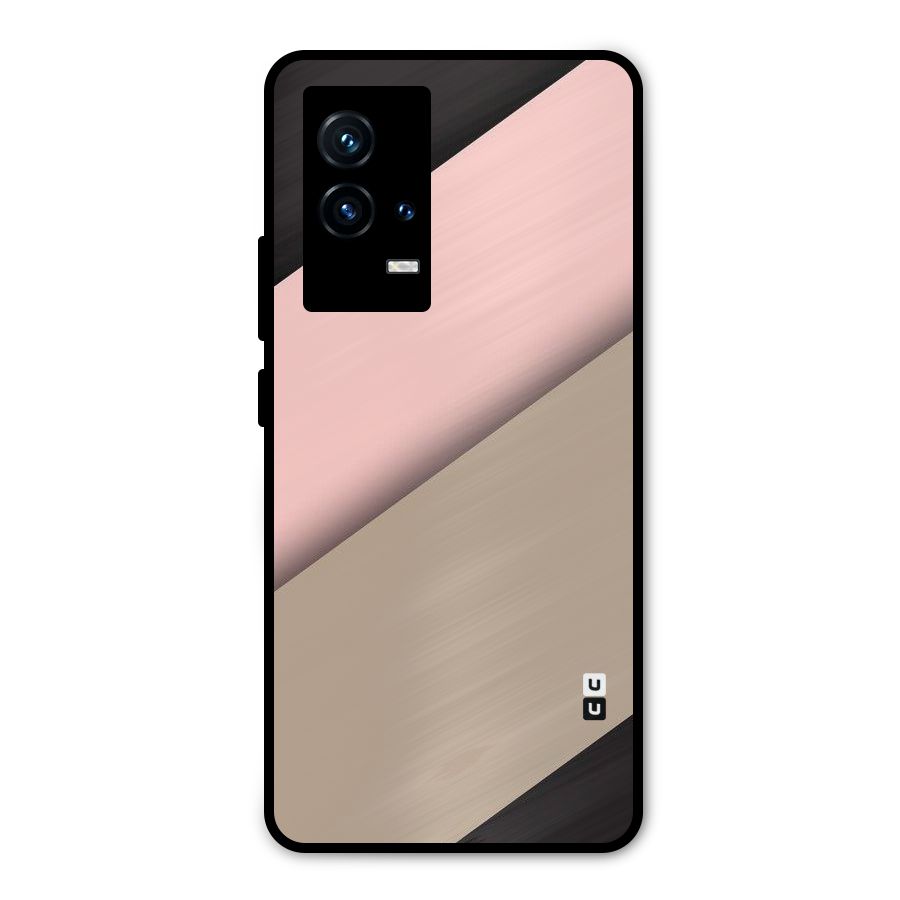 Pink Diagonal Metal Back Case for iQOO 9 5G