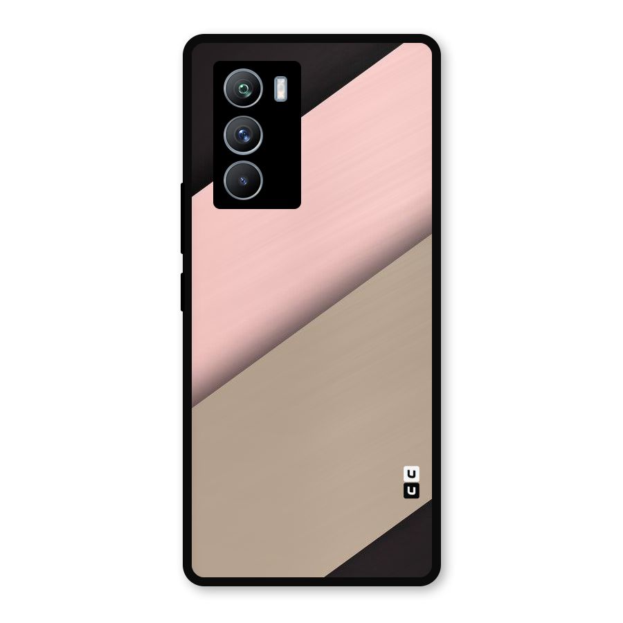 Pink Diagonal Metal Back Case for iQOO 9 SE