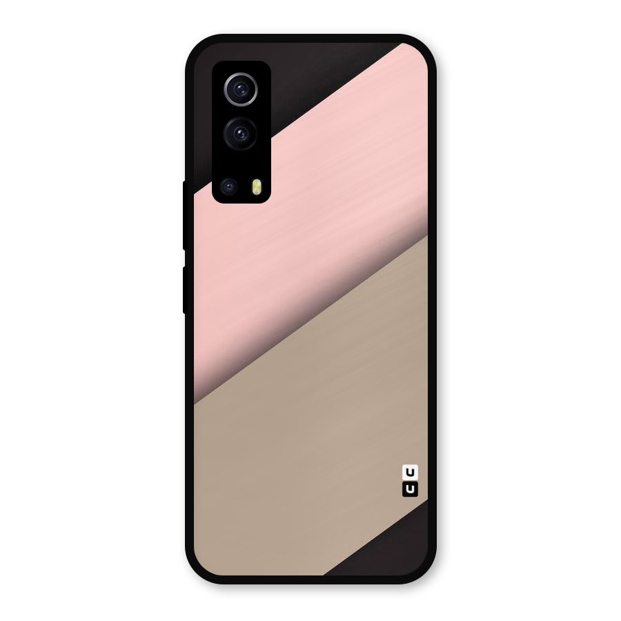 Pink Diagonal Metal Back Case for iQOO Z3