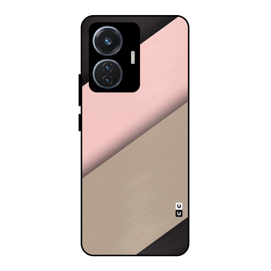 Pink Diagonal Metal Back Case for iQOO Z6 44W