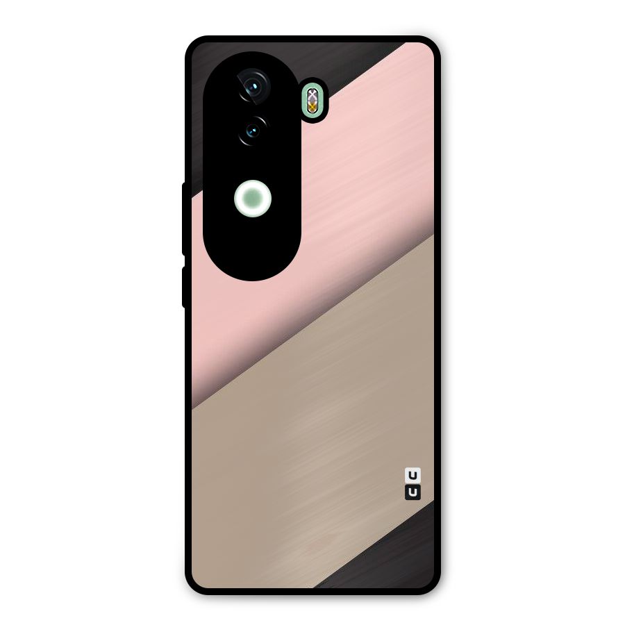 Pink Diagonal Metal Back Case for iQOO Z9s