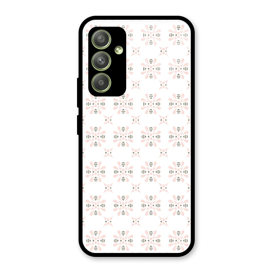 Pink Floral Pattern Glass Back Case for Galaxy A54