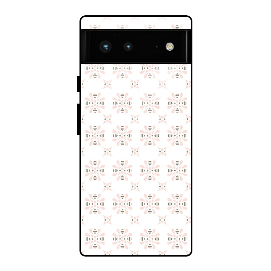 Pink Floral Pattern Glass Back Case for Google Pixel 6
