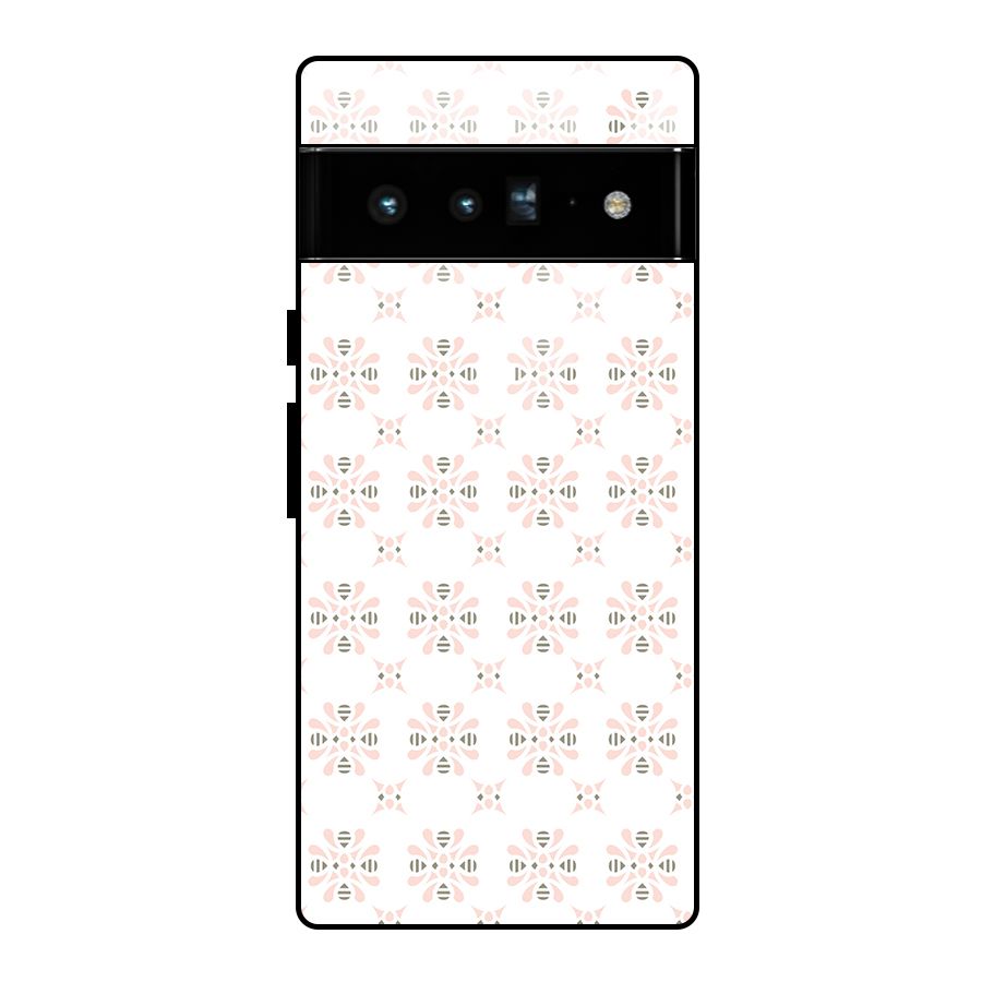 Pink Floral Pattern Glass Back Case for Google Pixel 6 Pro