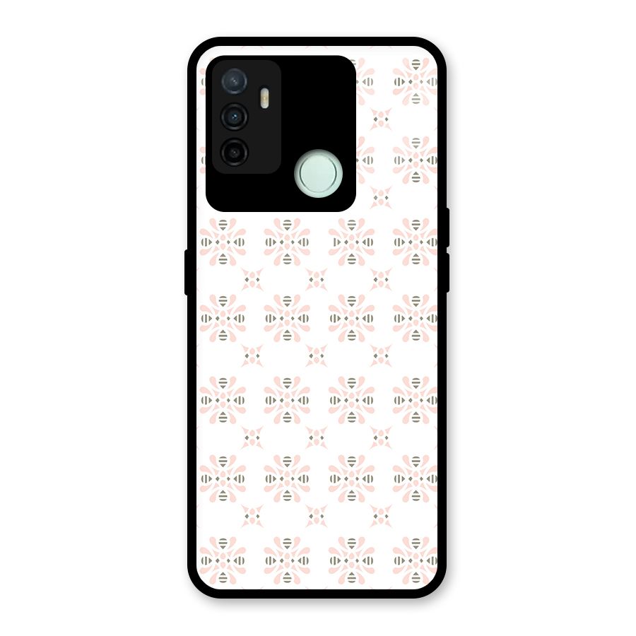 Pink Floral Pattern Glass Back Case for Oppo A53