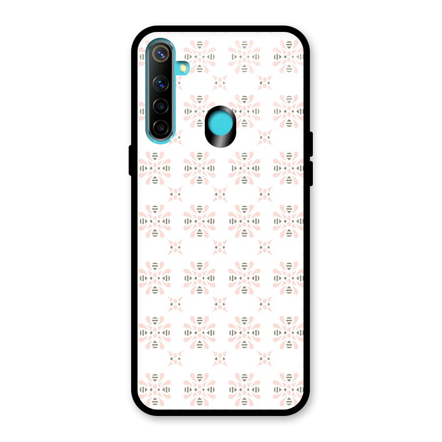 Pink Floral Pattern Glass Back Case for Realme 5