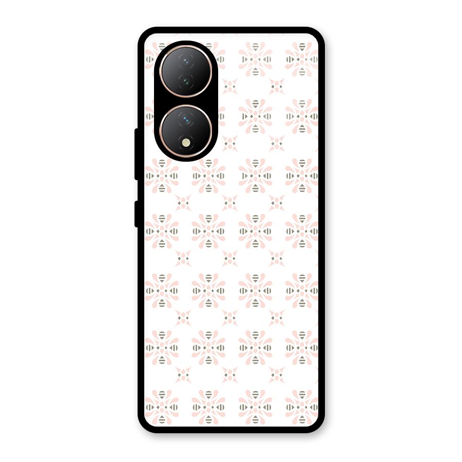 Pink Floral Pattern Glass Back Case for Vivo Y100A