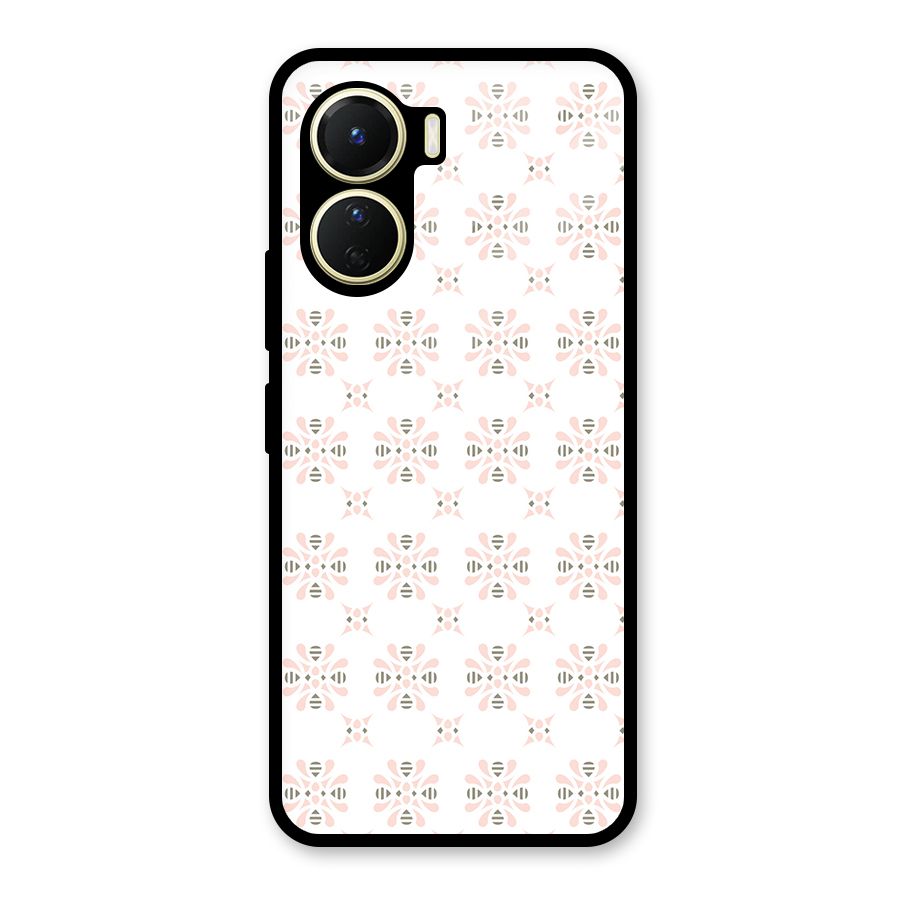 Pink Floral Pattern Glass Back Case for Vivo Y56