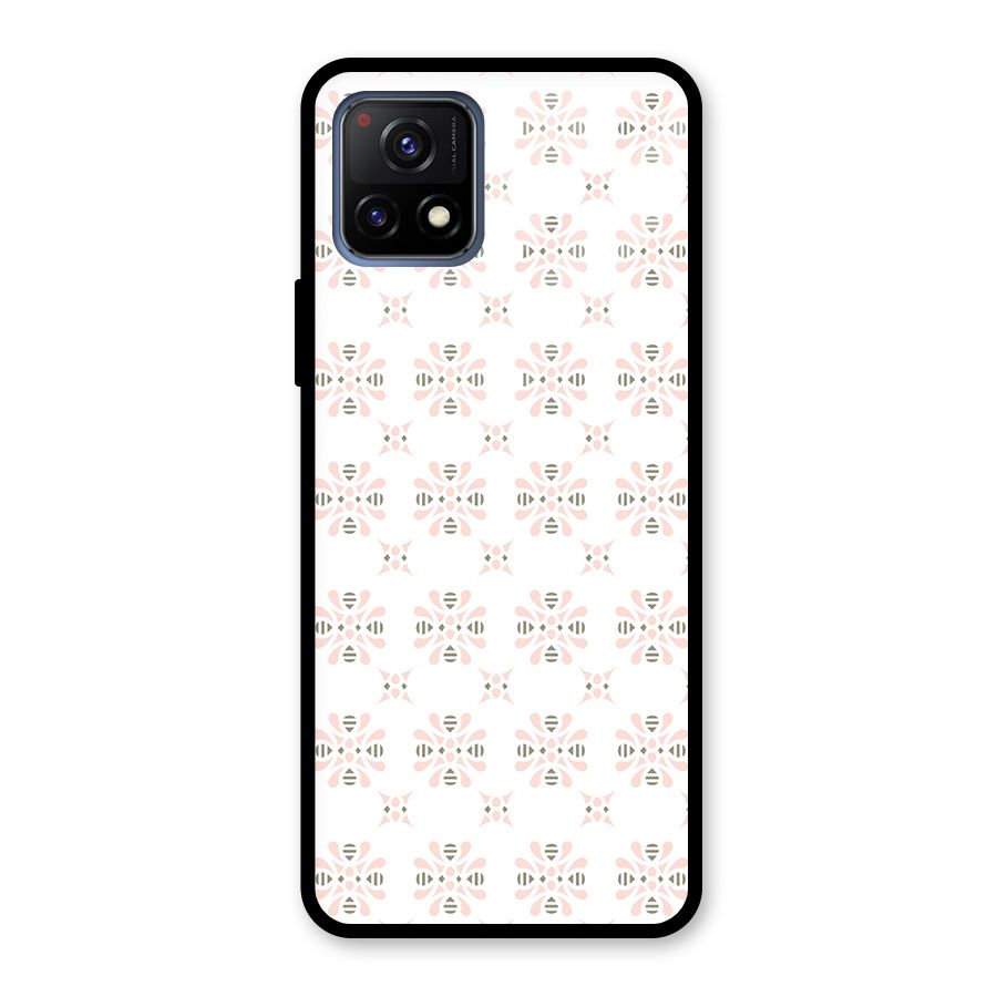 Pink Floral Pattern Glass Back Case for Vivo Y72 5G