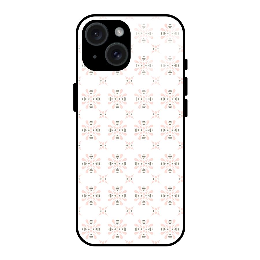 Pink Floral Pattern Glass Back Case for iPhone 15