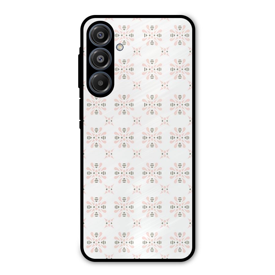 Pink Floral Pattern Metal Back Case for Galaxy A16 5G