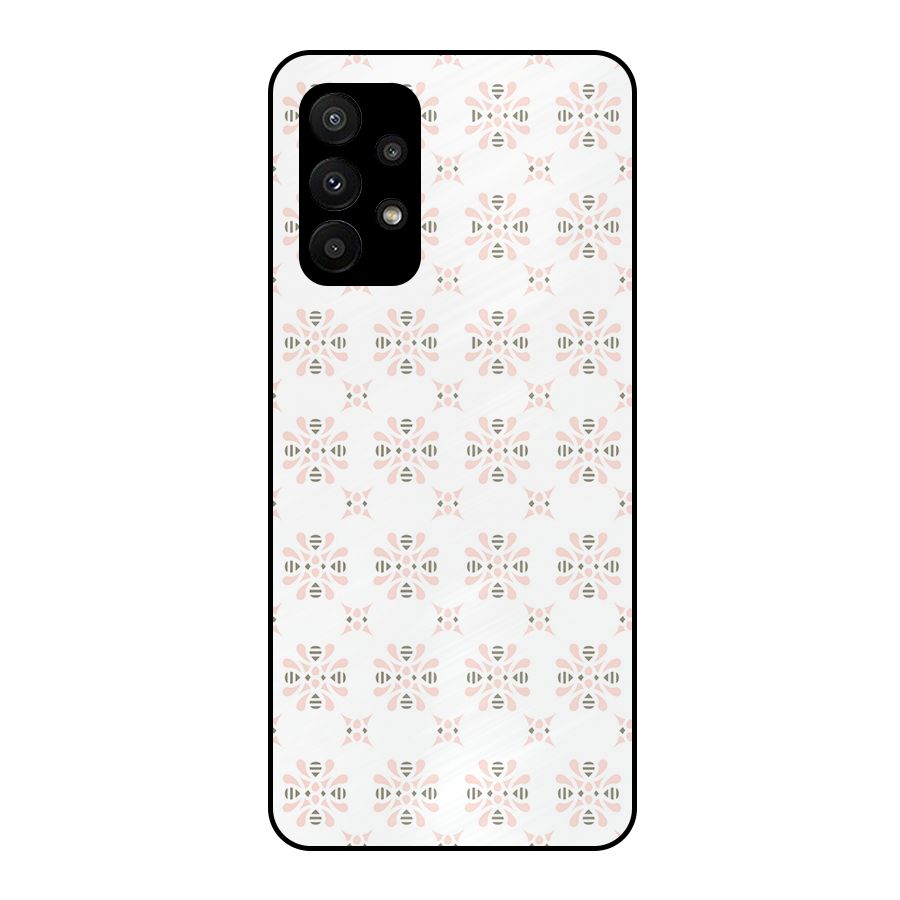Pink Floral Pattern Metal Back Case for Galaxy A23