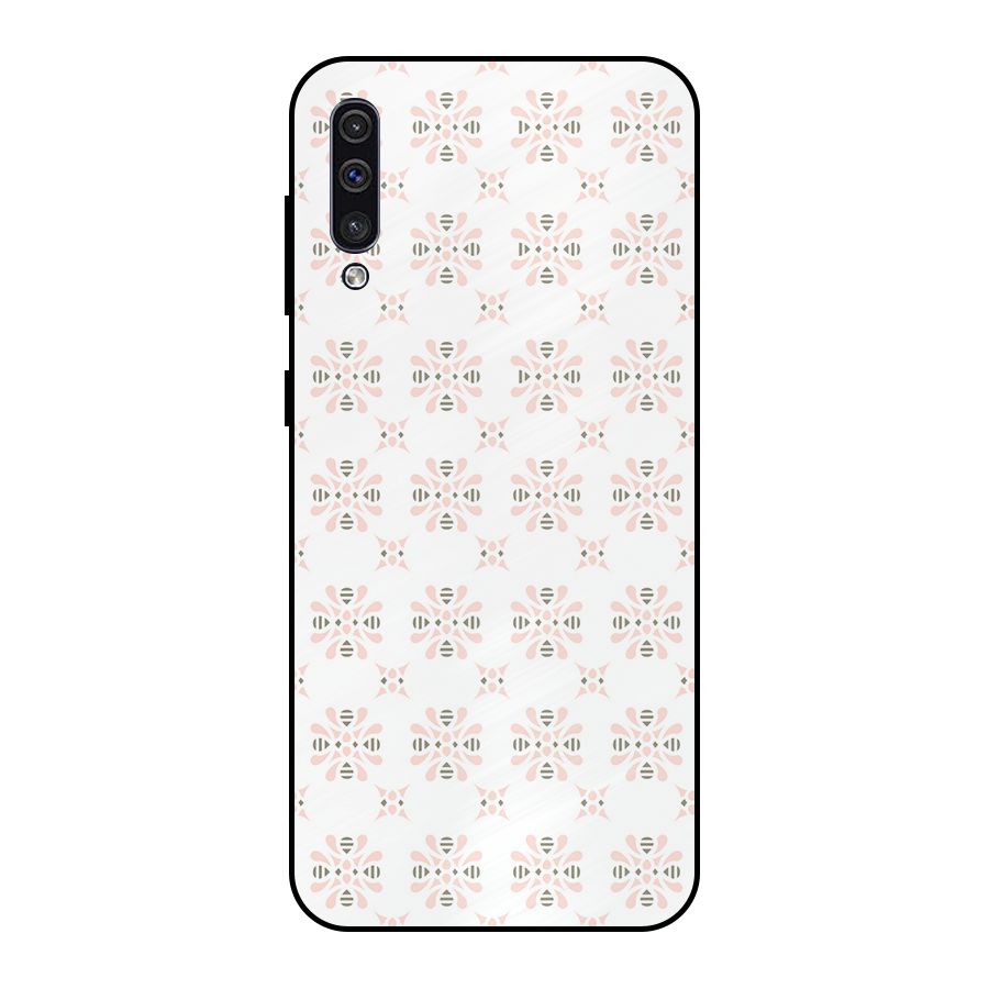 Pink Floral Pattern Metal Back Case for Galaxy A30s