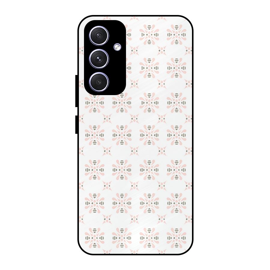 Pink Floral Pattern Metal Back Case for Galaxy A54