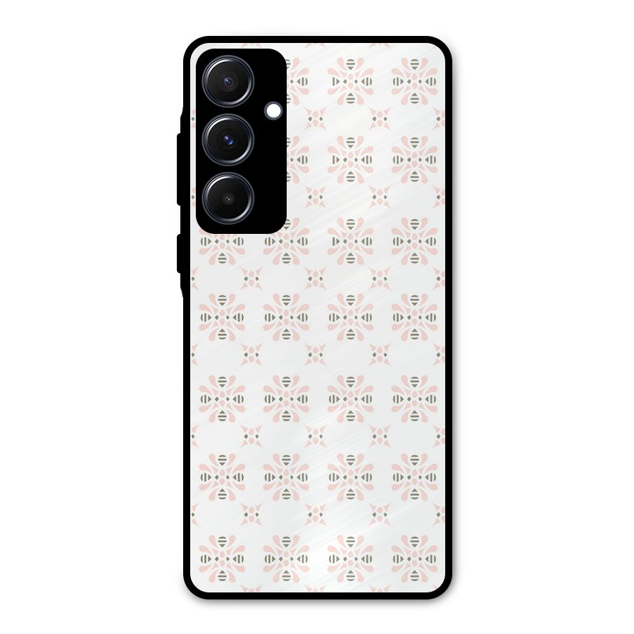 Pink Floral Pattern Metal Back Case for Galaxy A55