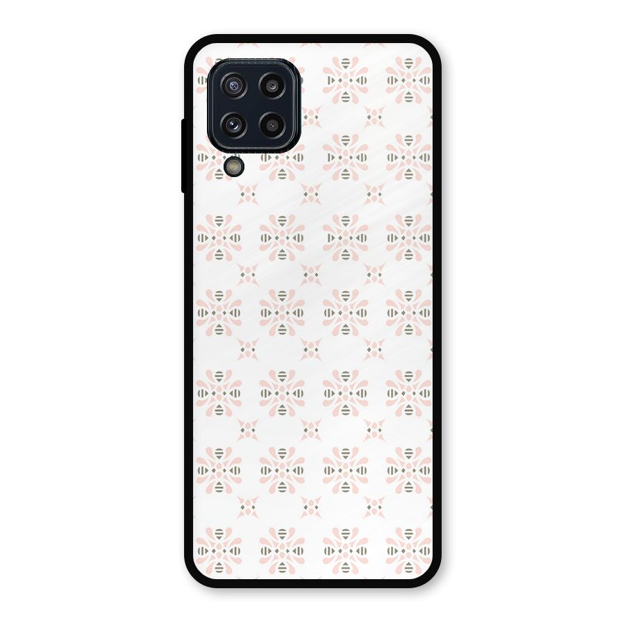 Pink Floral Pattern Metal Back Case for Galaxy M32