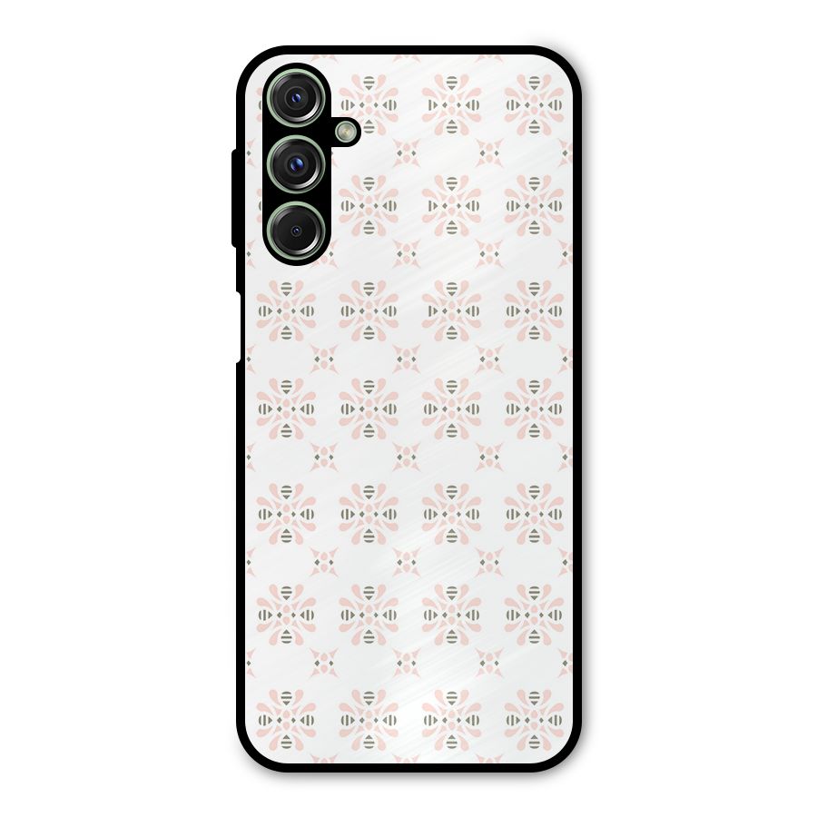 Pink Floral Pattern Metal Back Case for Galaxy M34