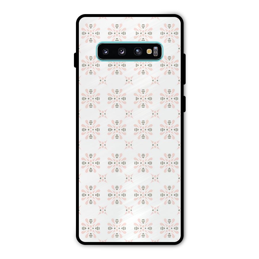 Pink Floral Pattern Metal Back Case for Galaxy S10 Plus