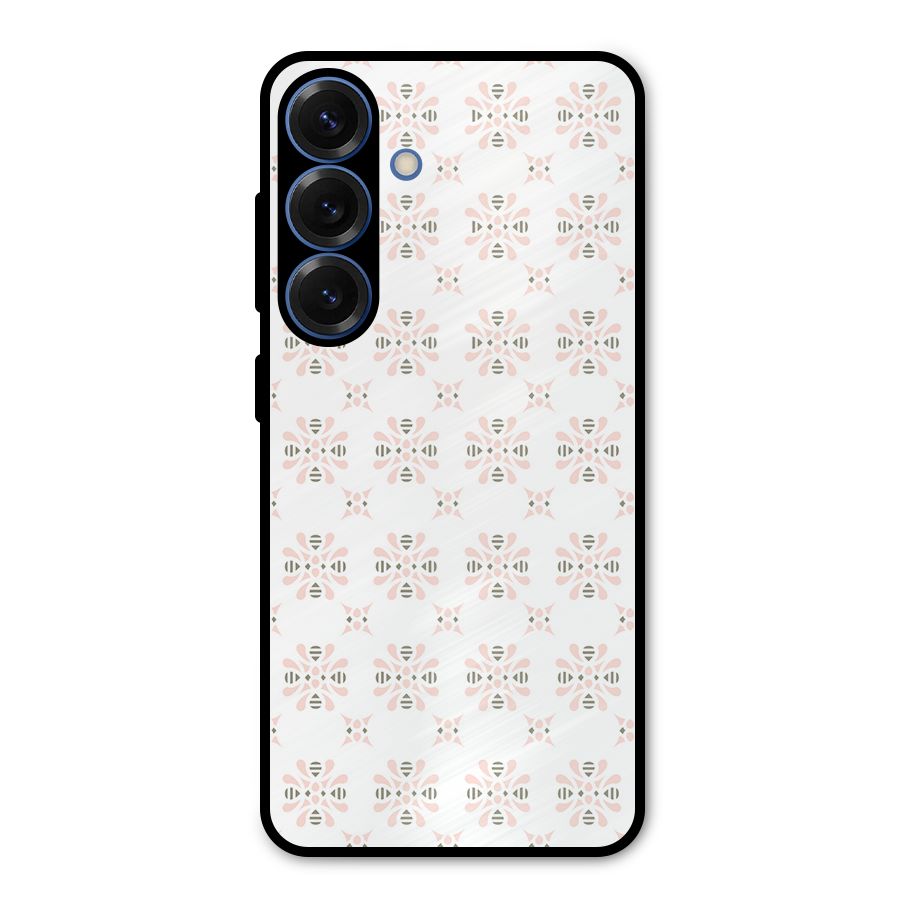 Pink Floral Pattern Metal Back Case for Galaxy S25