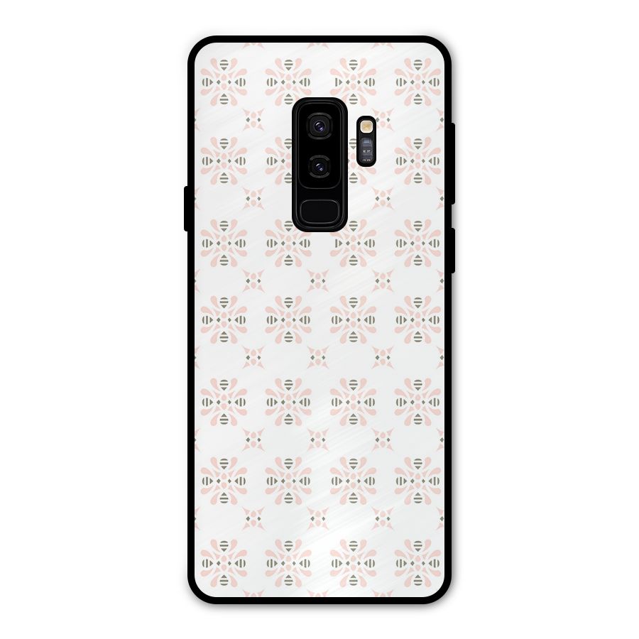 Pink Floral Pattern Metal Back Case for Galaxy S9 Plus