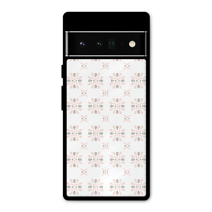 Pink Floral Pattern Metal Back Case for Google Pixel 6 Pro