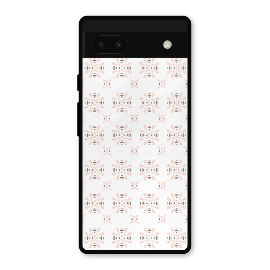 Pink Floral Pattern Metal Back Case for Google Pixel 6a