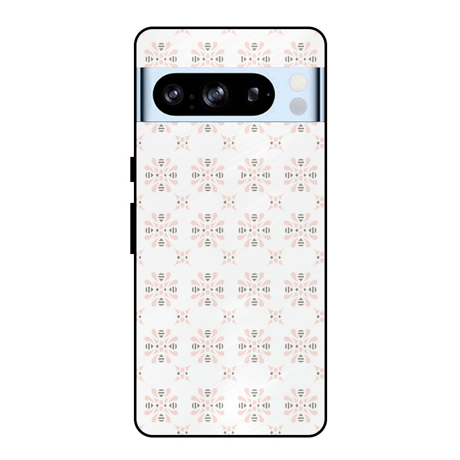 Pink Floral Pattern Metal Back Case for Google Pixel 8 Pro