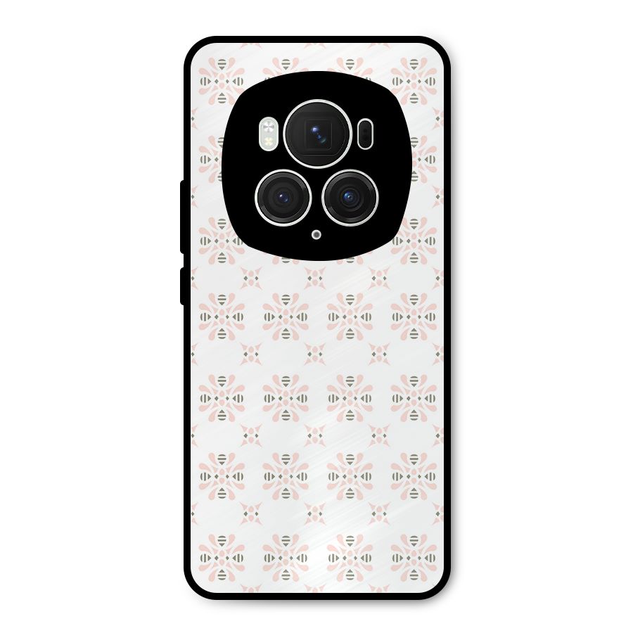 Pink Floral Pattern Metal Back Case for Honor Magic6 Pro