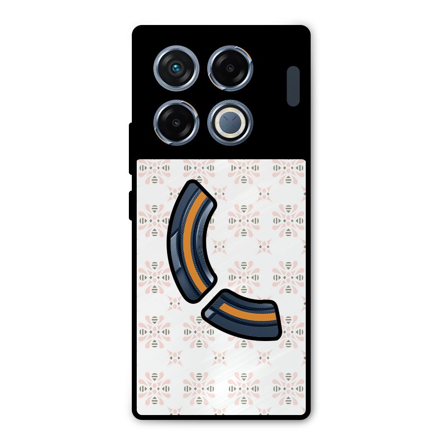 Pink Floral Pattern Metal Back Case for Infinix GT 20 Pro
