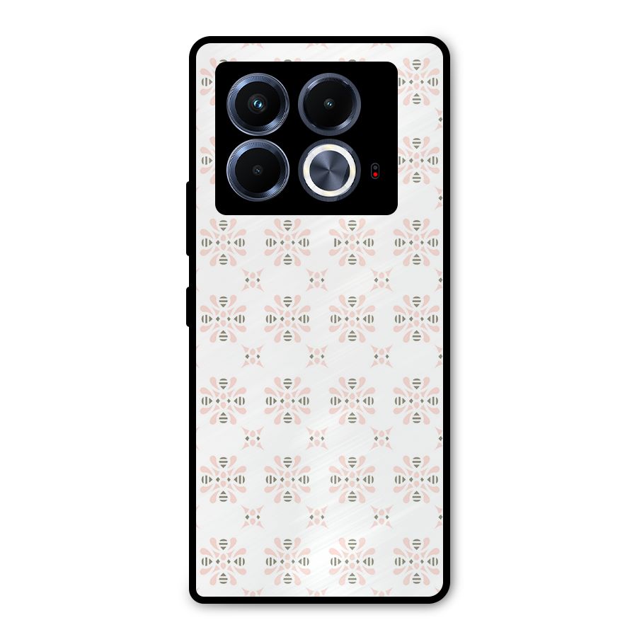 Pink Floral Pattern Metal Back Case for Infinix Note 40 5G