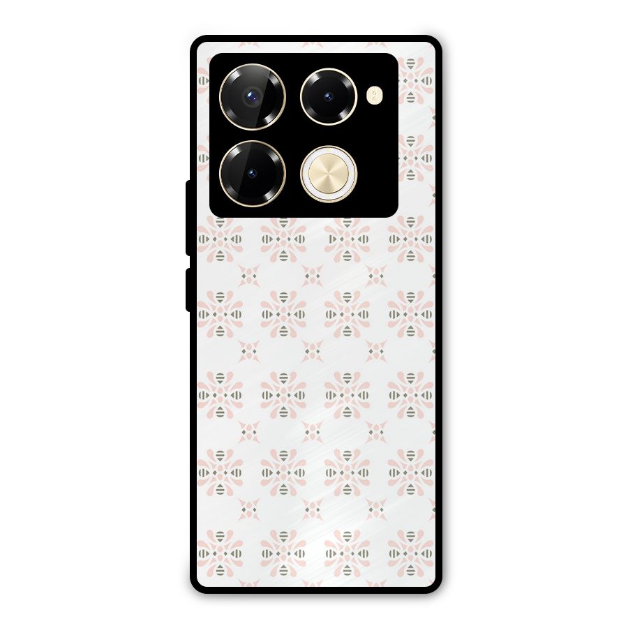 Pink Floral Pattern Metal Back Case for Infinix Note 40 Pro Plus