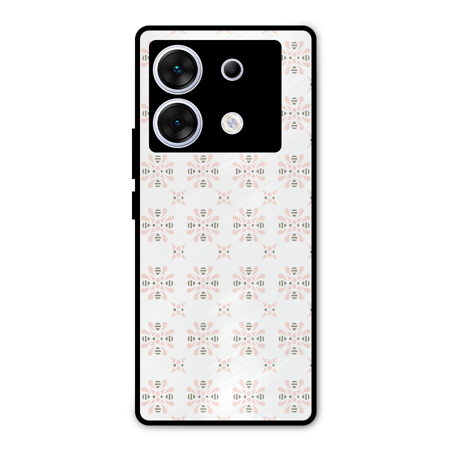 Pink Floral Pattern Metal Back Case for Infinix Zero 30 5G