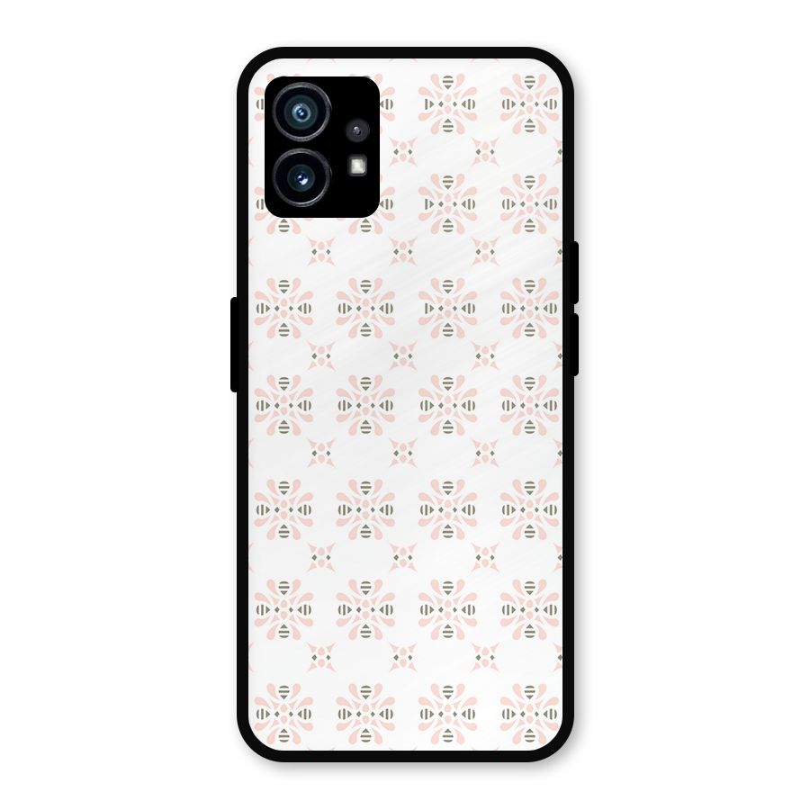 Pink Floral Pattern Metal Back Case for Nothing Phone 1