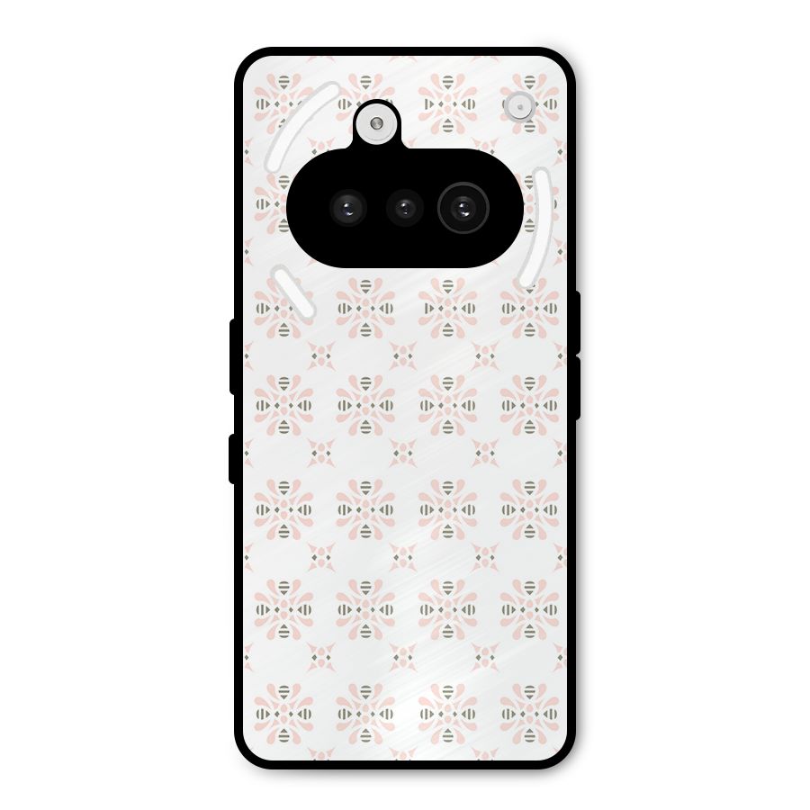 Pink Floral Pattern Metal Back Case for Nothing Phone 3a