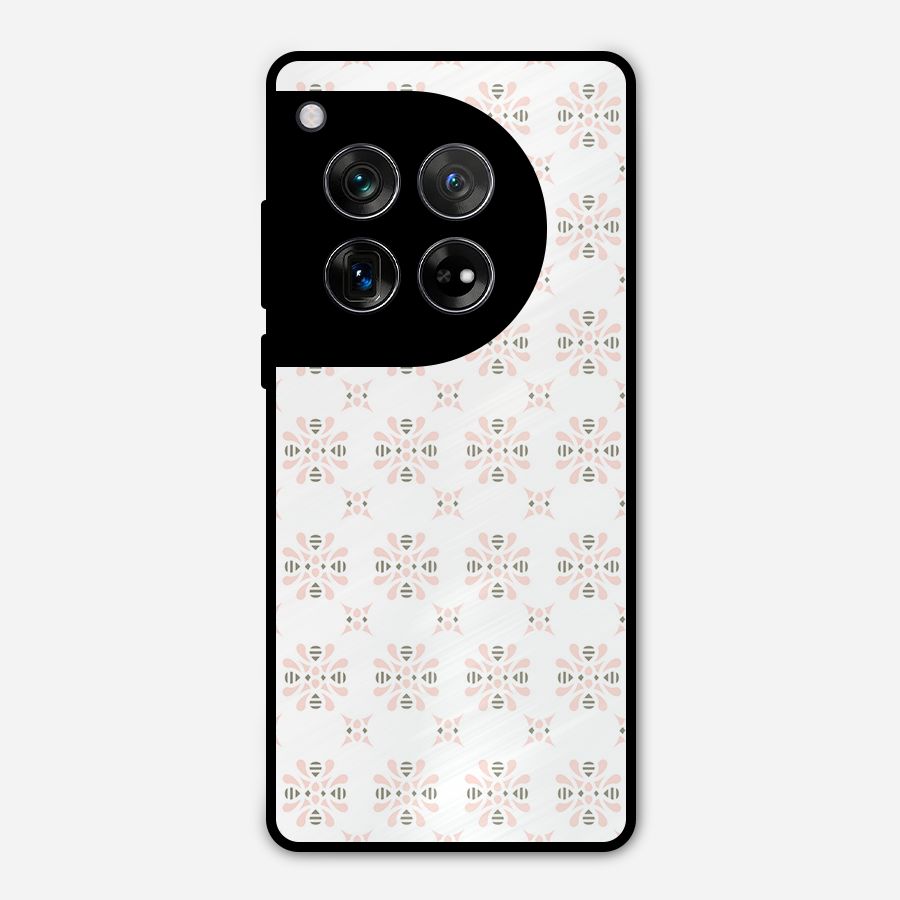 Pink Floral Pattern Metal Back Case for OnePlus 12