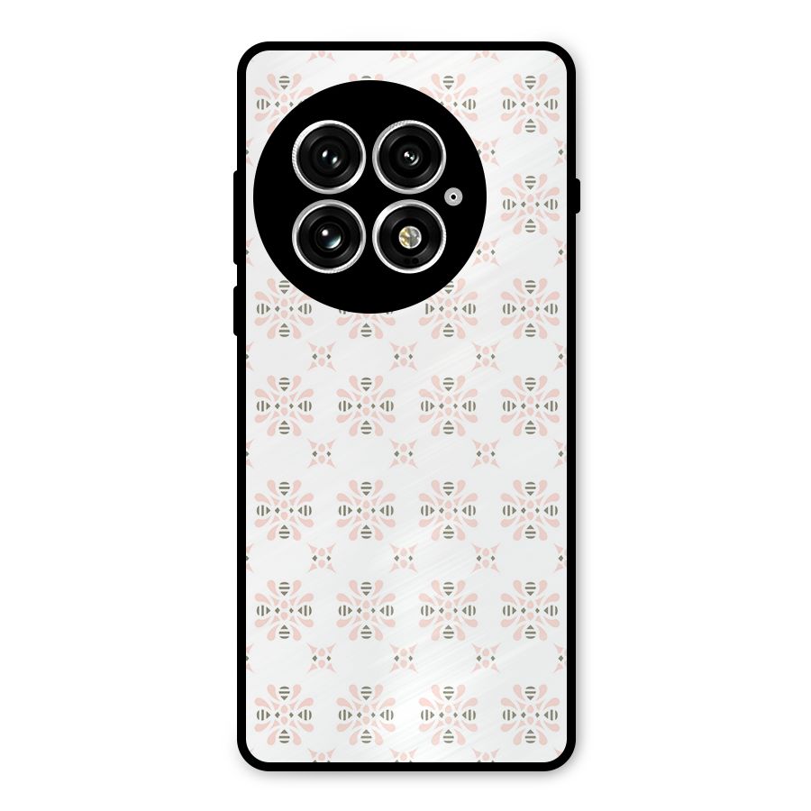 Pink Floral Pattern Metal Back Case for OnePlus 13