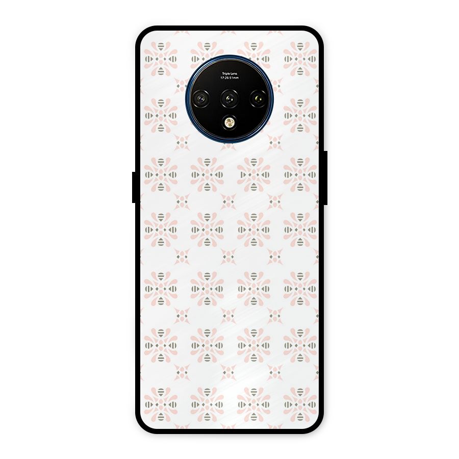 Pink Floral Pattern Metal Back Case for OnePlus 7T