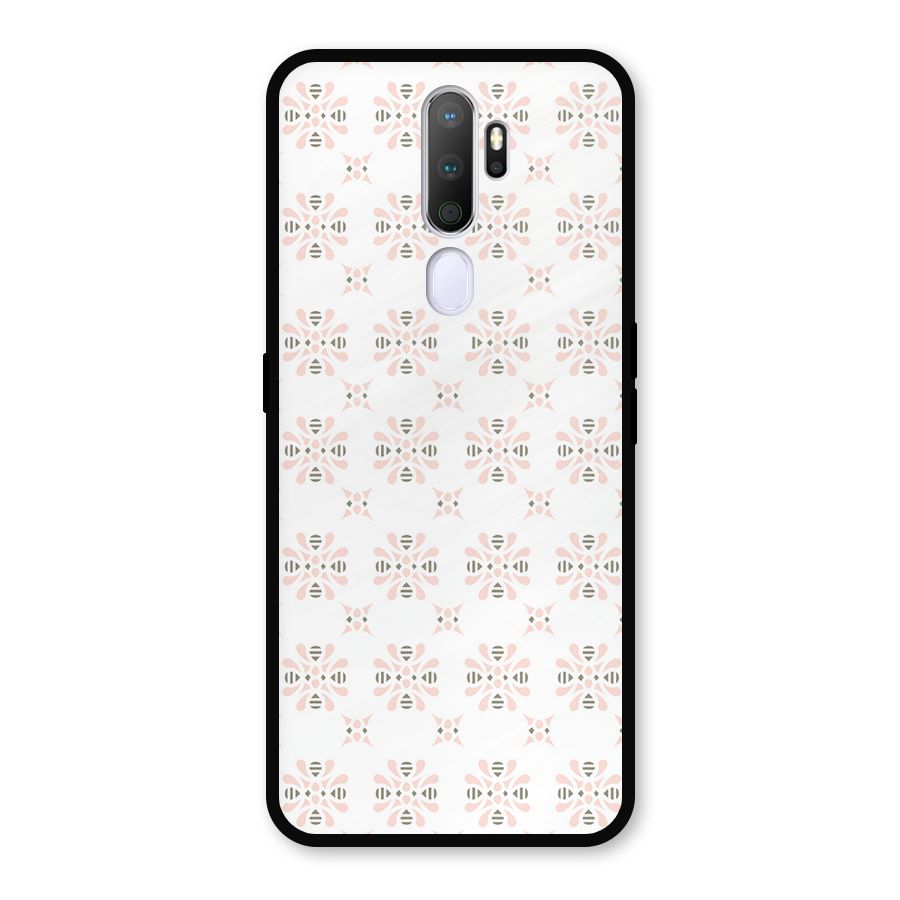 Pink Floral Pattern Metal Back Case for Oppo A9 (2020)